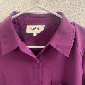 ba&sh Vibrant Purple Collared Shirt
